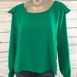 Green Ruffle Sleeve Jack By BB Dakota Top